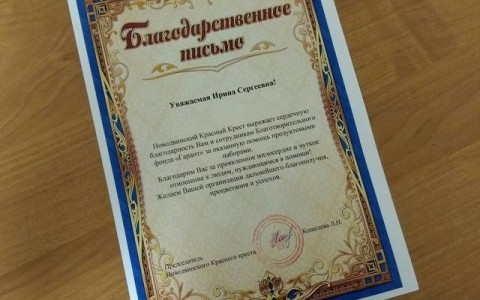 Проект "Помогаем из дома" получил благодарность от коллег из Новодвинска!